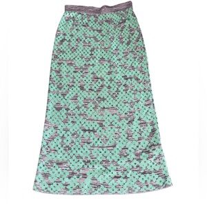 Maeve for Anthro Sea foam patterned knit skirt